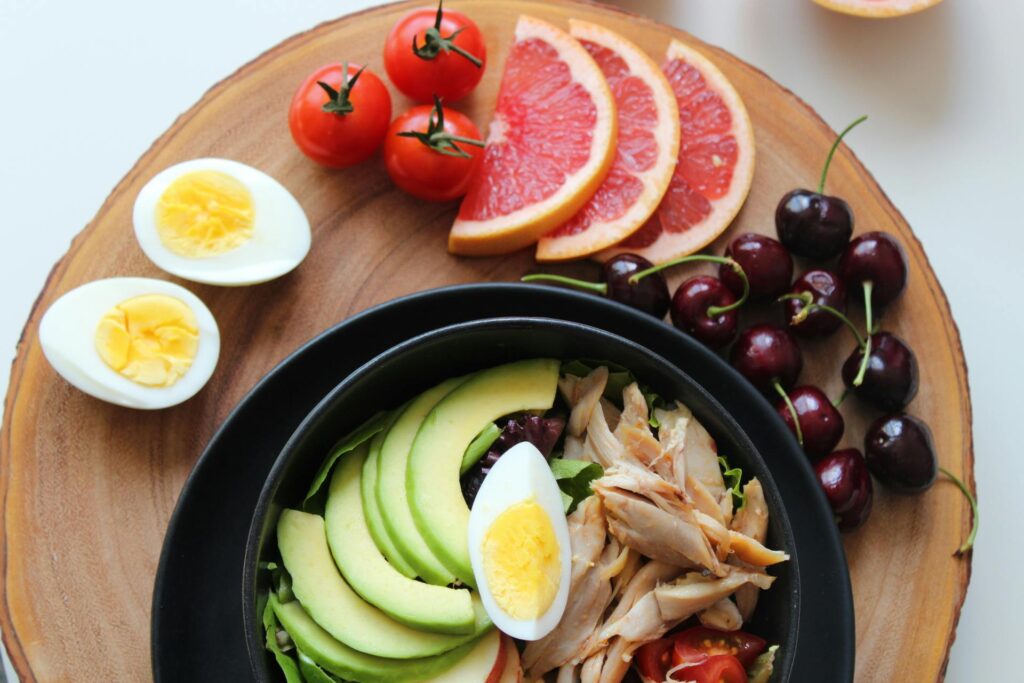 Healthy breakfast bowl with fruits and oats for energy